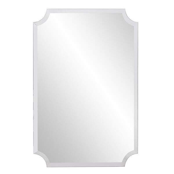 Gfancy Fixtures Minimalist Rectangle Mirror with Beveled Edge & Scalloped Corners GF3651466